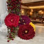 Peonías artificiales de 31" para arreglos florales y proyectos DIY - Hot rojo