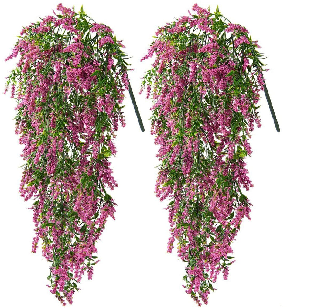 Lavanda artificial de 21" x 8" 2 piezas para decoración de interiores