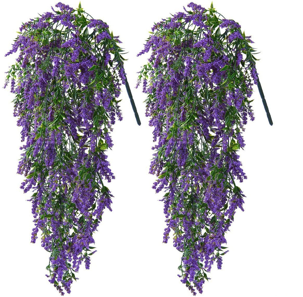 Lavanda artificial de 21" x 8" 2 piezas para decoración de interiores