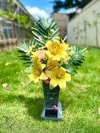 Rosas artificiales con resistencia a los rayos UV de 23.6" para jardín, balcón y terraza - Morado