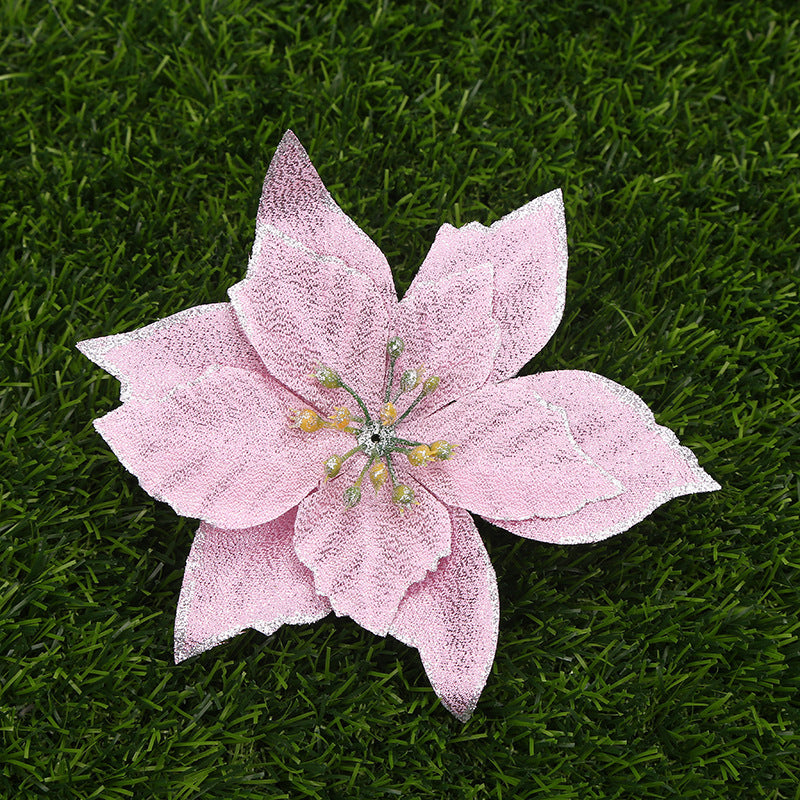 Flores de Pascua artificiales de 5" x 5" 10 piezas para bodas y eventos - Ocean azul