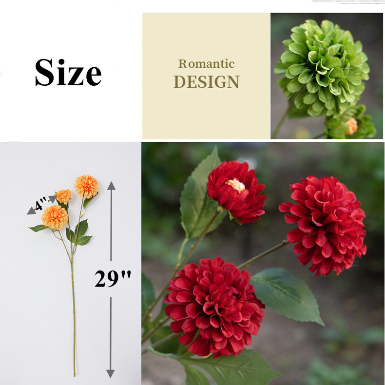 Crisantemos artificiales de 29" para bodas y eventos - Naranja