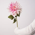 Dalias artificiales con resistencia a los rayos UV con tacto real de 23.6" para jardín, balcón y terraza - Peach rosa