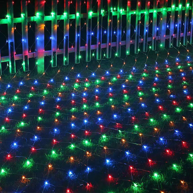 Rosas artificiales con resistencia a los rayos UV de 59" x 59" para jardín, balcón y terraza - 1.5*1.5 m/4.9*4.9 ft (120 lights) Blanco lights