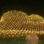 Rosas artificiales con resistencia a los rayos UV de 59" x 59" para jardín, balcón y terraza - 1.5*1.5 m/4.9*4.9 ft (96 lights) Multicolor lights