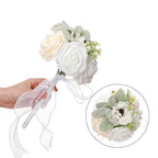 Rosas artificiales de 9" para bodas y eventos - Blanco
