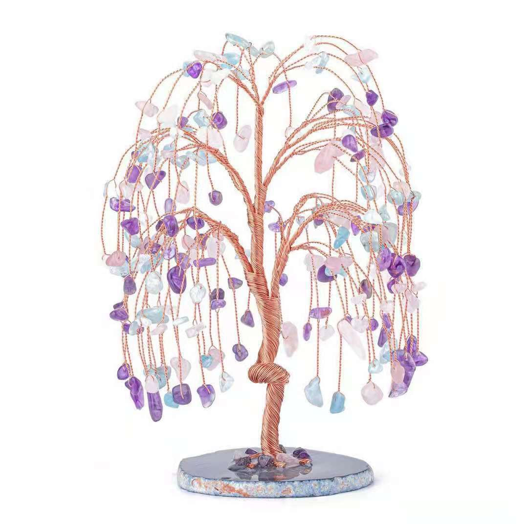 Planta artificial con resistencia a los rayos UV de 10" para jardín, balcón y terraza - Morado/azul