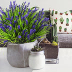 Lavanda artificial con resistencia a los rayos UV de 14" x 7" 24 piezas para jardín, balcón y terraza
