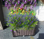 Lavanda artificial con resistencia a los rayos UV de 14" x 7" 24 piezas para jardín, balcón y terraza