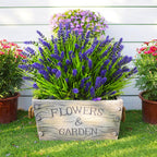 Lavanda artificial con resistencia a los rayos UV de 14" x 7" 24 piezas para jardín, balcón y terraza