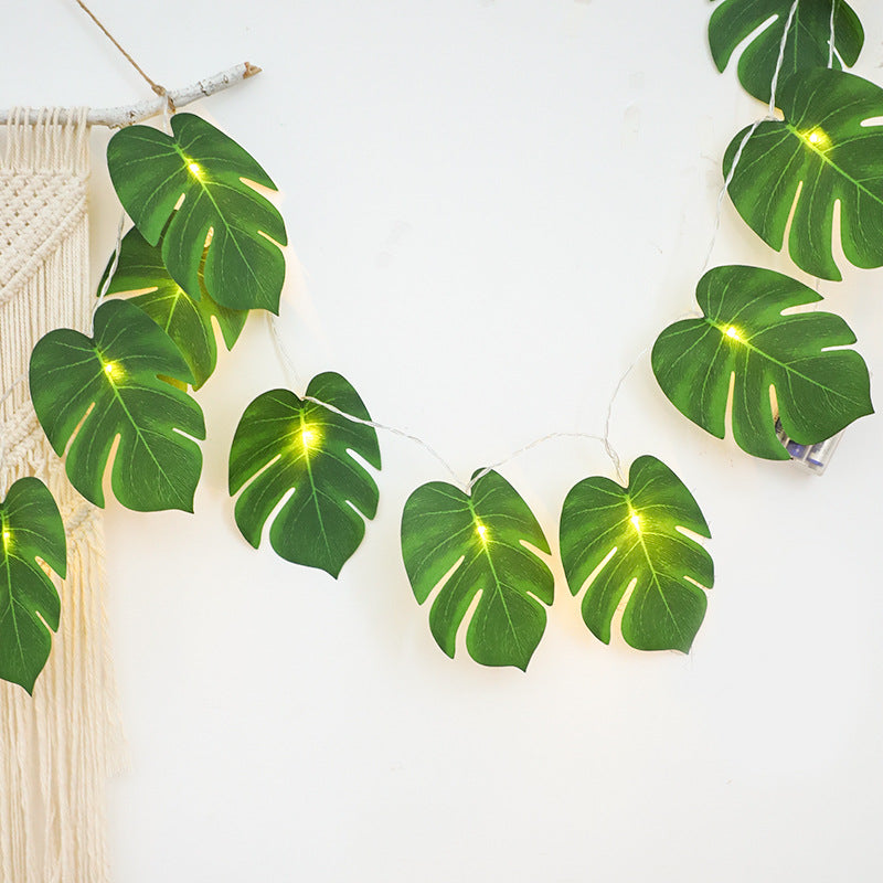 Hojas de monstera artificiales con tacto real de 118" x 6" para bodas y eventos - Verde