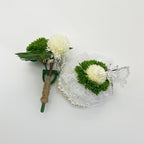 Crisantemos artificiales de 6" x 5" para bodas y eventos - Boutonniere