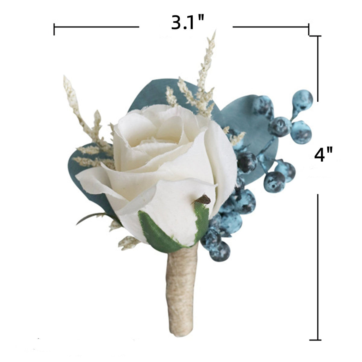 Rosas artificiales de 4" x 3" para jardín, balcón y terraza