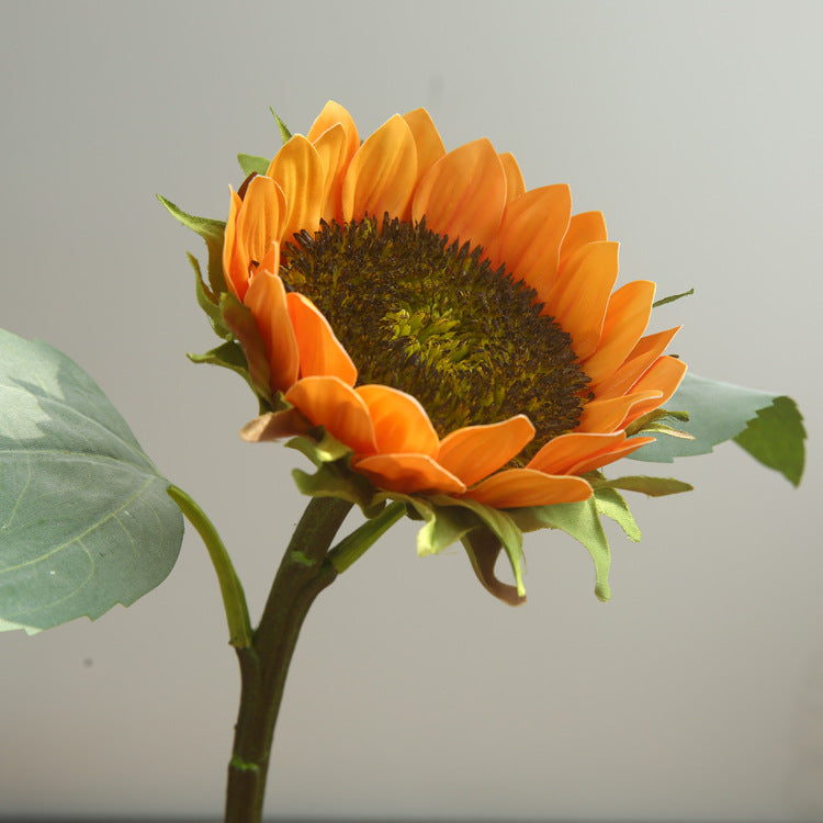 Girasoles artificiales de 15" para bodas y eventos - Naranja/amarillo
