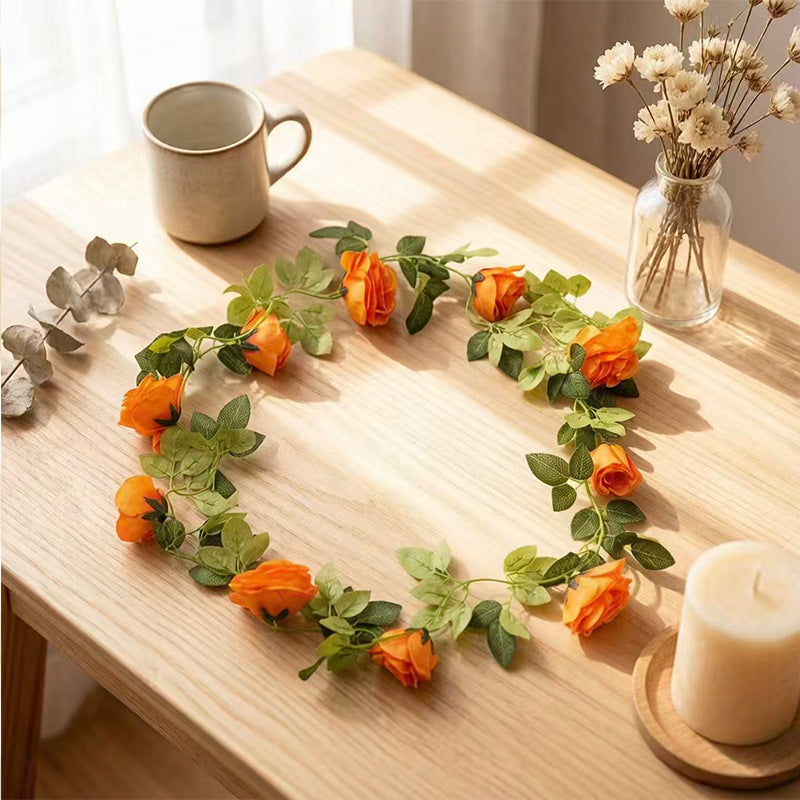 Guirnalda de Rosas Artificiales Colgante, Enredadera Estilo Campestre con 10 Cabezas de Flor, para Bodas, Arcos y Decoración del Hogar