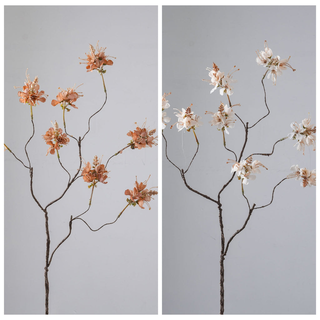 Planta Artificial Cleome (Flor Araña), Ramo con Varias Ramas, para Bodas, Hoteles y Decoración del Hogar
