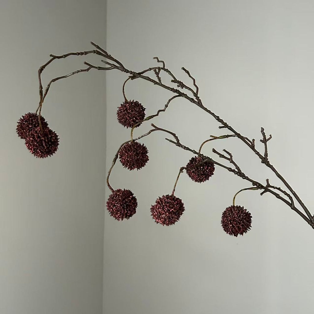 Ramo de Bayas Silvestres Artificiales con 8 Cabezas, Planta Decorativa de Plástico, para Bodas, Hoteles y Escaparates