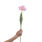 Tulipán artificial de PU, 1 tallo con flor de 10 cm, 65 cm de altura, para bodas y decoración del hogar