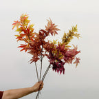 Rama artificial de hoja de arce rojo, estilo retro, 80 cm, decoración rústica y elegante para bodas y hogar