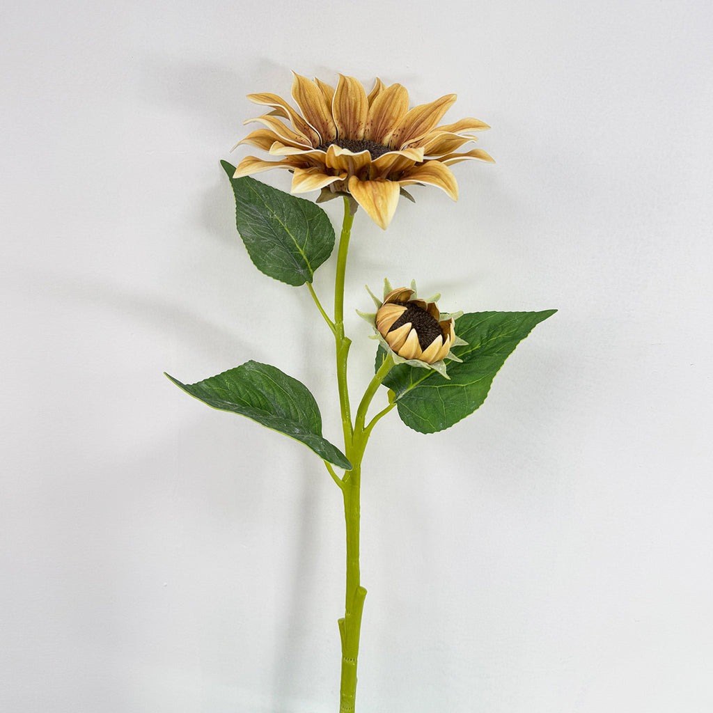 Girasol Artificial de 116 cm, 2 Flores, Decoración Moderna para Hogar y Eventos