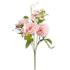 Ramo de Flores Artificiales de 28 cm, Rosas y Crisantemos, Decoración para Bodas y Hogar, Estilo Rústico y Moderno