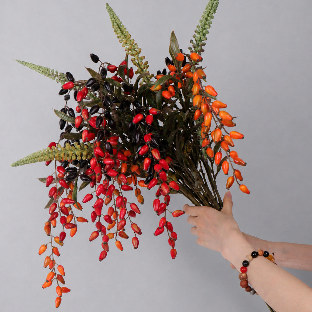 Planta artificial de bayas de Goji de 85 cm, decoración rústica para hogar, oficina y eventos