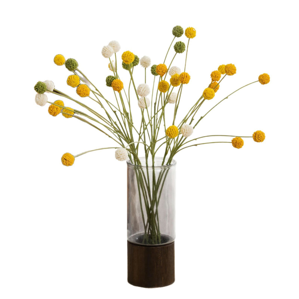 Ramo de Bolas Doradas Artificial, 4 Cabezas Plástico, Flor Decorativa para Salón, Oficina y Escaparate