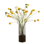 Ramo de Bolas Doradas Artificial, 4 Cabezas Plástico, Flor Decorativa para Salón, Oficina y Escaparate