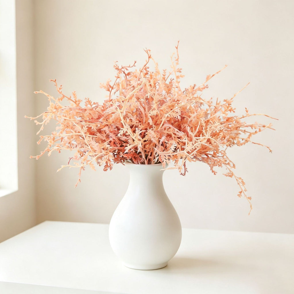 Ramo de Flores Artificiales de Escarcha (Rime), Pack de 5 Piezas, Plástico, para Decoración de Hogar, Bodas y Escaparates