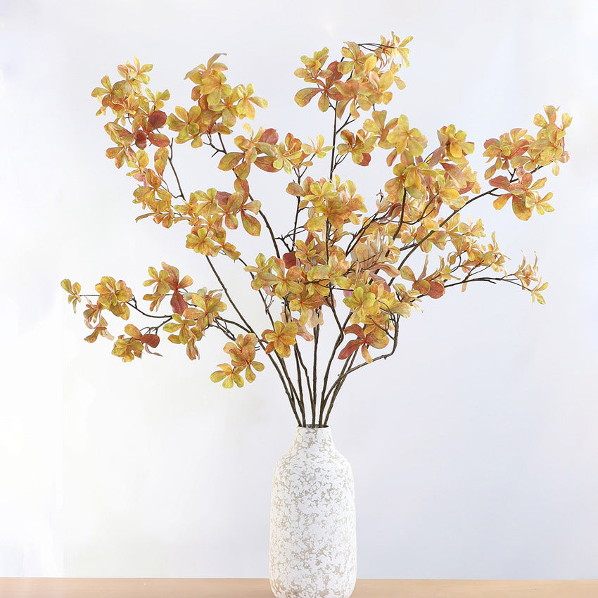 Rama artificial de campanillas con hojas de nandina, arbusto de 1 pieza en degradado otoñal, para salón, hotel o escaparate