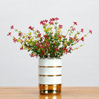 Ramo artificial de bayas decorativas, 6 tallos con 18 frutos, 50 cm, ideal para decoración de hogar y eventos