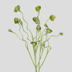 Ramo de amapolas artificiales con frutos y capullos, tela de seda sintética, 65 cm, para bodas y decoración del hogar