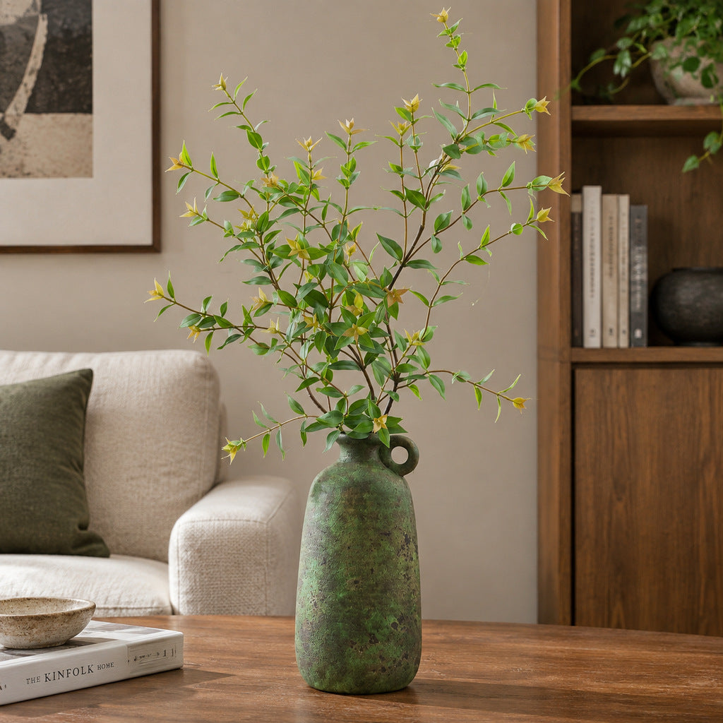Rama de Eucalipto Artificial de Hojas Puntiagudas, 1 Pieza Tipo Arbusto, Decoración para Salón y Bodas