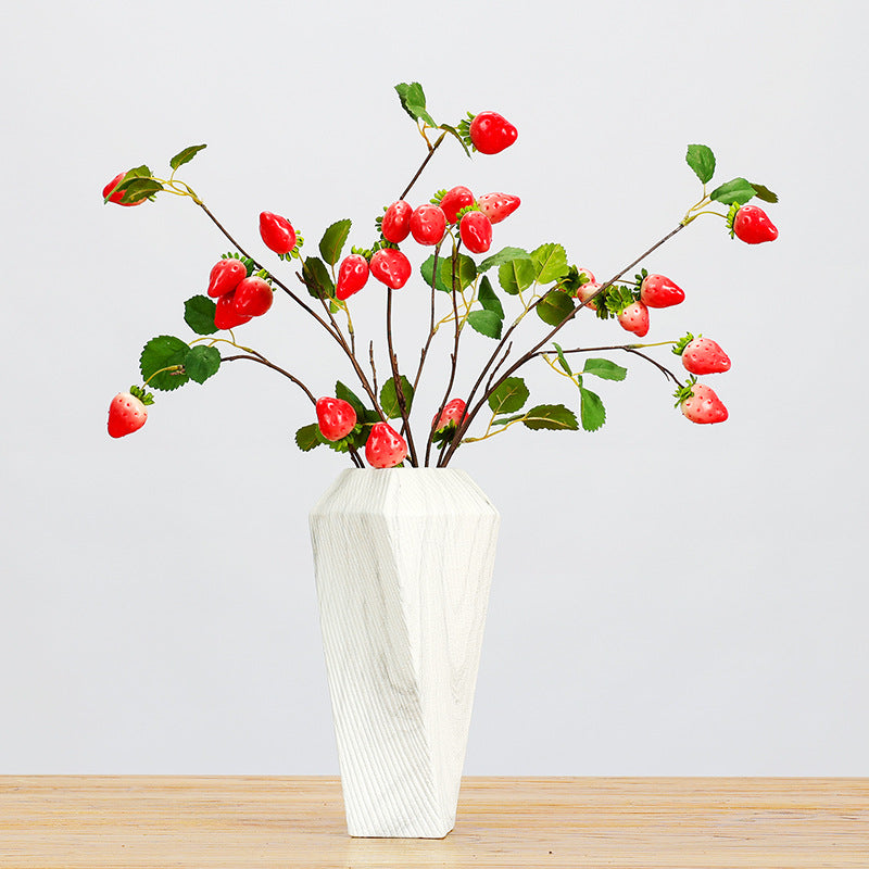 Rama artificial de fresa de espuma, 72 cm, 8 frutos, decoración para hogar y negocios