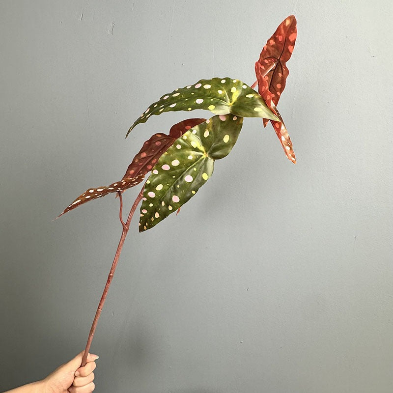 Planta artificial de begonia en arbusto, 71 cm de altura, decoración de plástico para exteriores e interiores