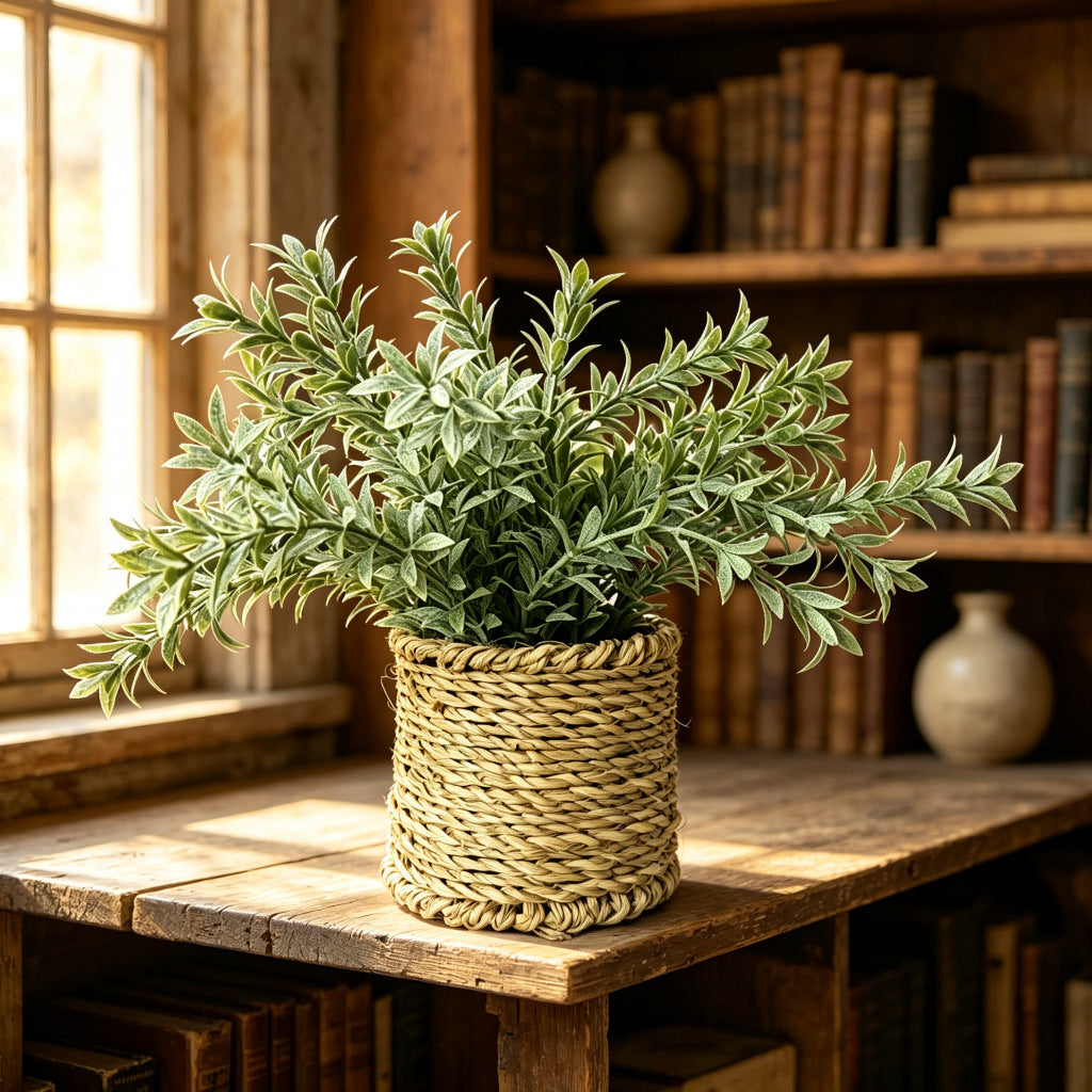 Planta Artificial Carrizo de la Pampa en Maceta Incluida, Plástico, Estilo Natural, Decoración para Interior y Exterior