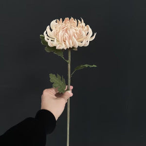 Crisantemo Artificial Vintage de Tallo Único, 1 Flor de PU, Tono Otoñal para Decoración, Bodas y Fotografía