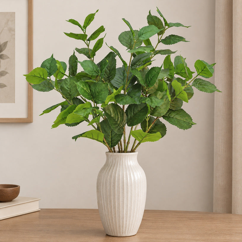 Hoja de Eucalipto Artificial, Rama Única de Plástico, Verde Efecto Natural, para Decoración del Hogar, Oficina y Escaparates