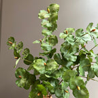 Rama de Eucalipto Artificial de 3 Ramitas con Hojas Dobles, Tallo Único, 66 cm, para Jarrón, Bodas y Decoración del Hogar