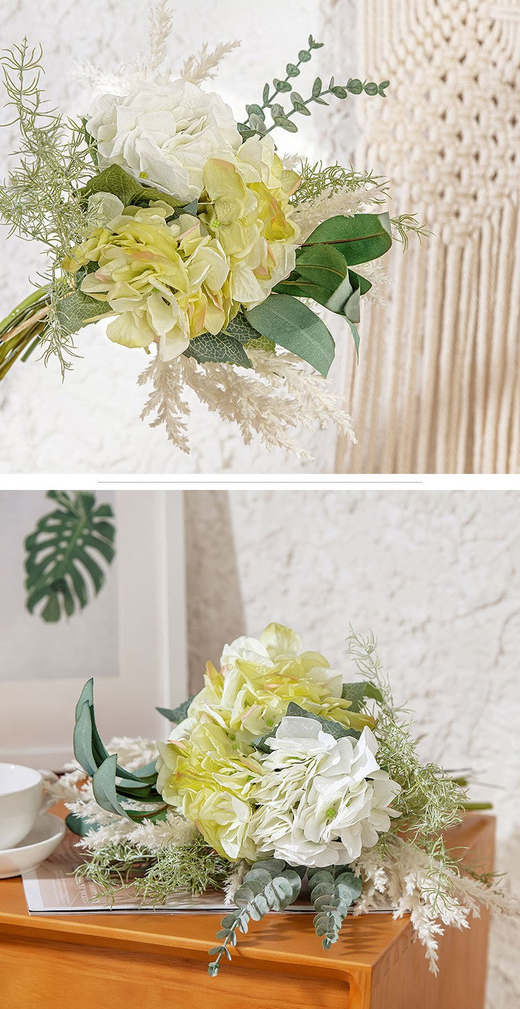 Hortensias artificiales de 16" x 5" para jardín, balcón y terraza