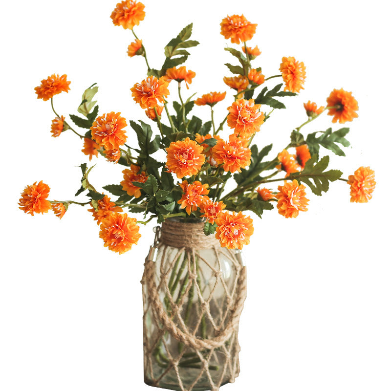 Ramo de Margaritas Artificiales de Seda 52 cm, 8 Flores, Decoración Nórdica para Bodas, Exterior, Hogar y Eventos