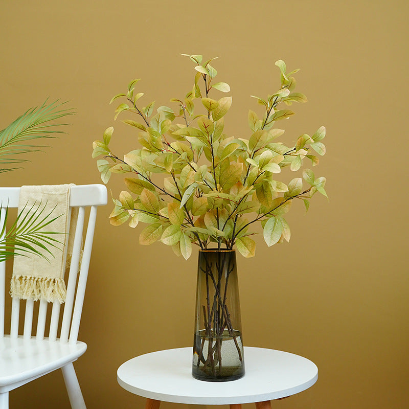 Eucalipto artificial de 35" x 12" para decoración del hogar - Amarillo/verde