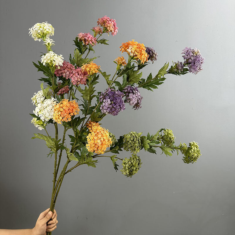 Ramita de Flores Artificiales de Hortensia de Madera, 85 cm, 6 Cabezas, Decoración para Hogar, Bodas y Oficinas