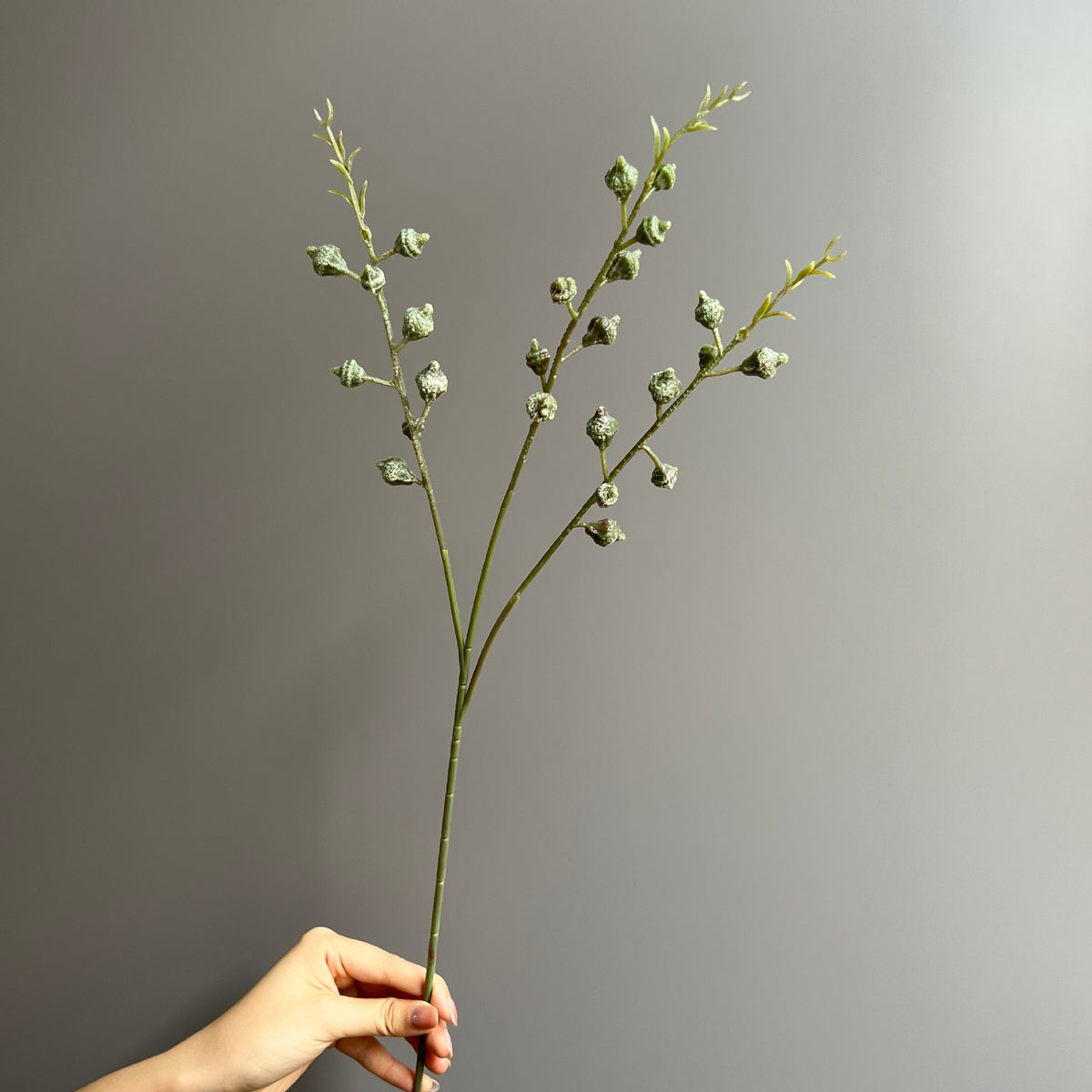Rama de Eucalipto Artificial con Frutos, Pack de 5 Ramas, Blanco y Verde, Decoración de Bodas y Hogar