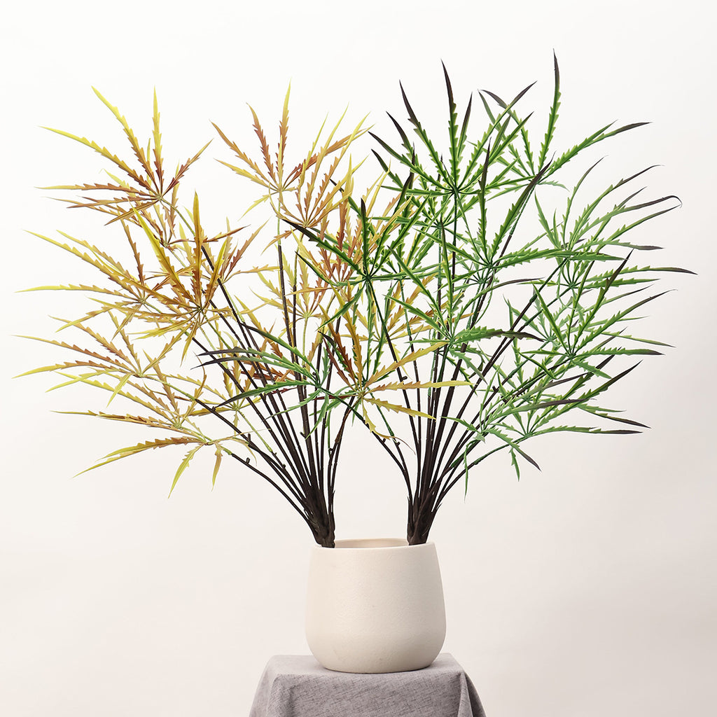 Planta Artificial Aralia Elegantissima (Falsa Aralia) Verde, Arbusto 1 Pieza de Plástico, Decoración Nórdica para Casa, Oficina y Escaparate