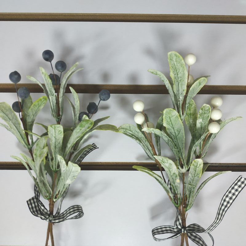 Flores de Pascua artificiales 8 piezas para decoración navideña - 7.8" Blanco berries