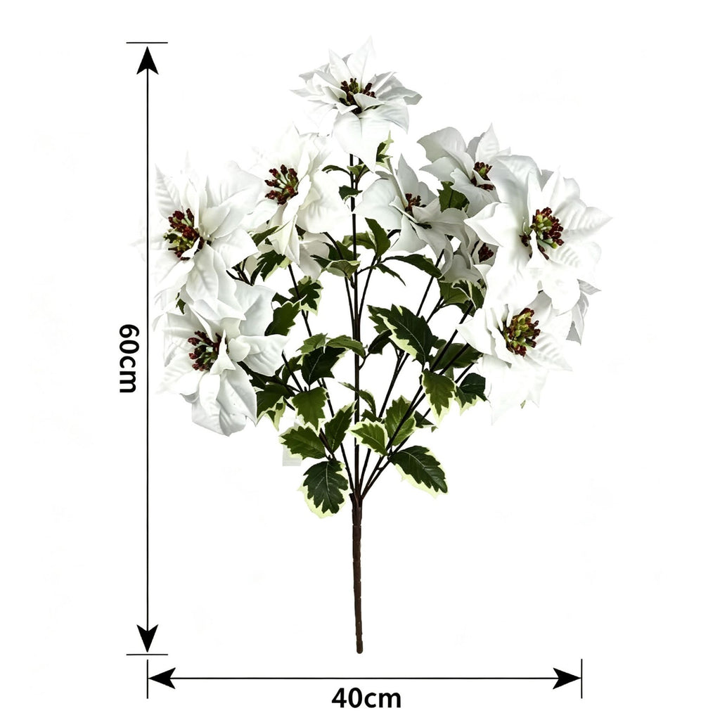 Rama artificial de flor de Pascua con 12 flores, 45 cm, decoración moderna para bodas y hogar
