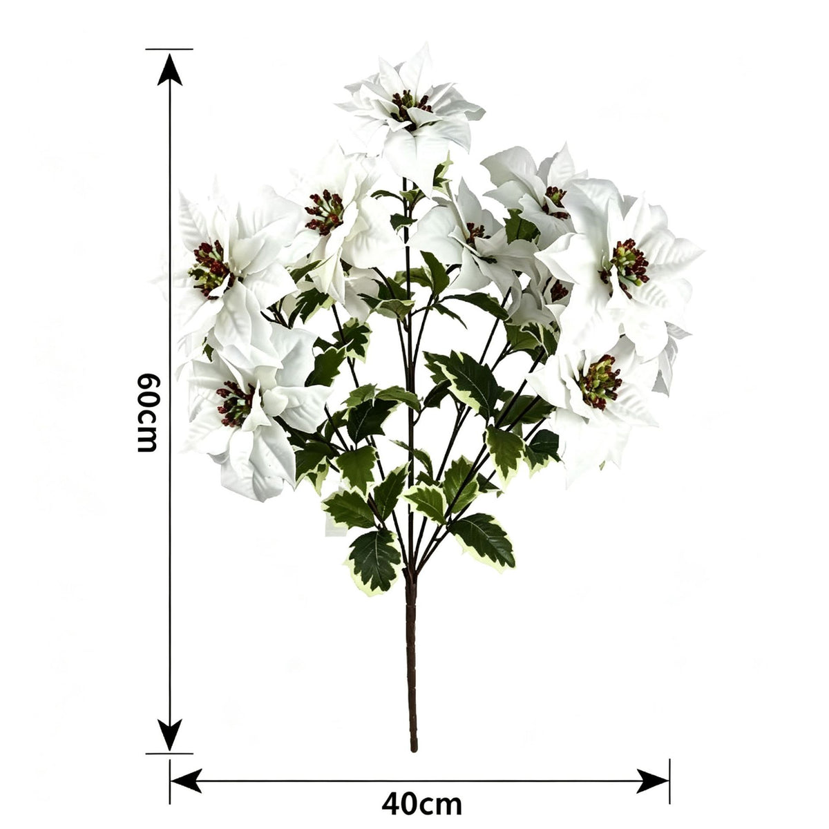 Rama artificial de flor de Pascua con 12 flores, 45 cm, decoración moderna para bodas y hogar