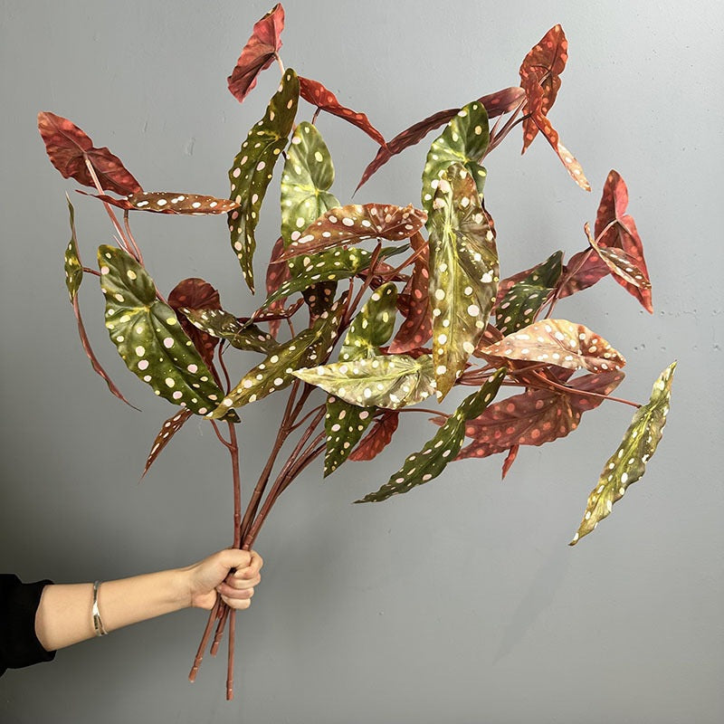 Planta artificial de begonia en arbusto, 71 cm de altura, decoración de plástico para exteriores e interiores
