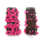 Valla Extensible de Cerezo en Flor Artificial para Jardín, Tela Efecto Seda, Colgante 190 cm, Balcón y Terraza